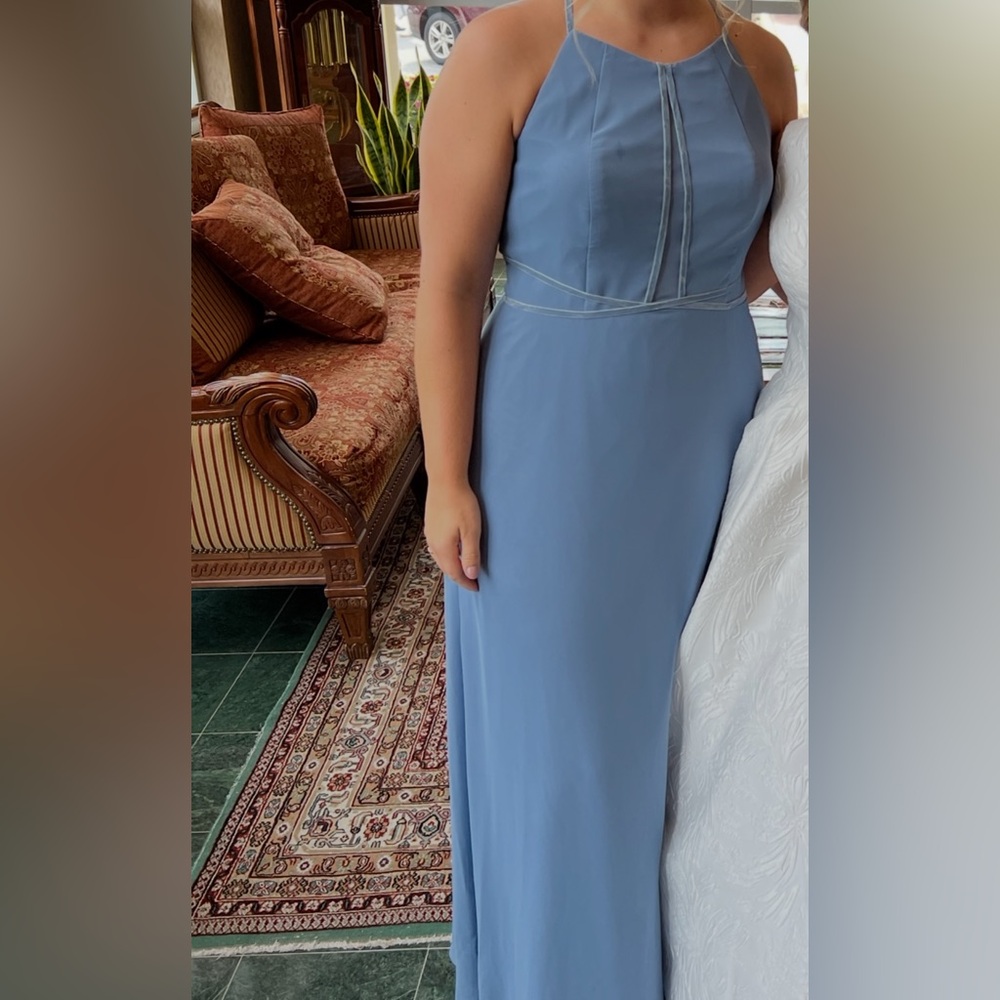 SORELLA VITA High Neck Dusty Blue Maxi Dress